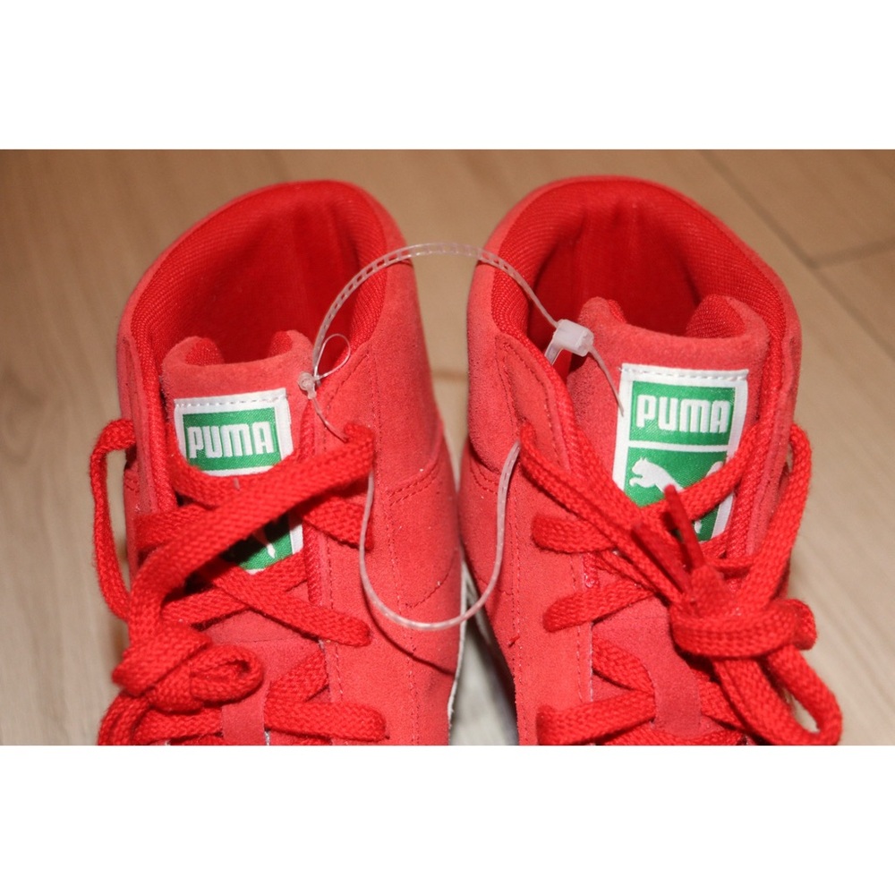 PUMA Classic Suede Red Midtop Sneakers - Picture 10 of 13